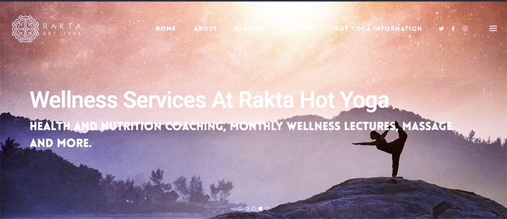 Website for Rakta Hot Yoga