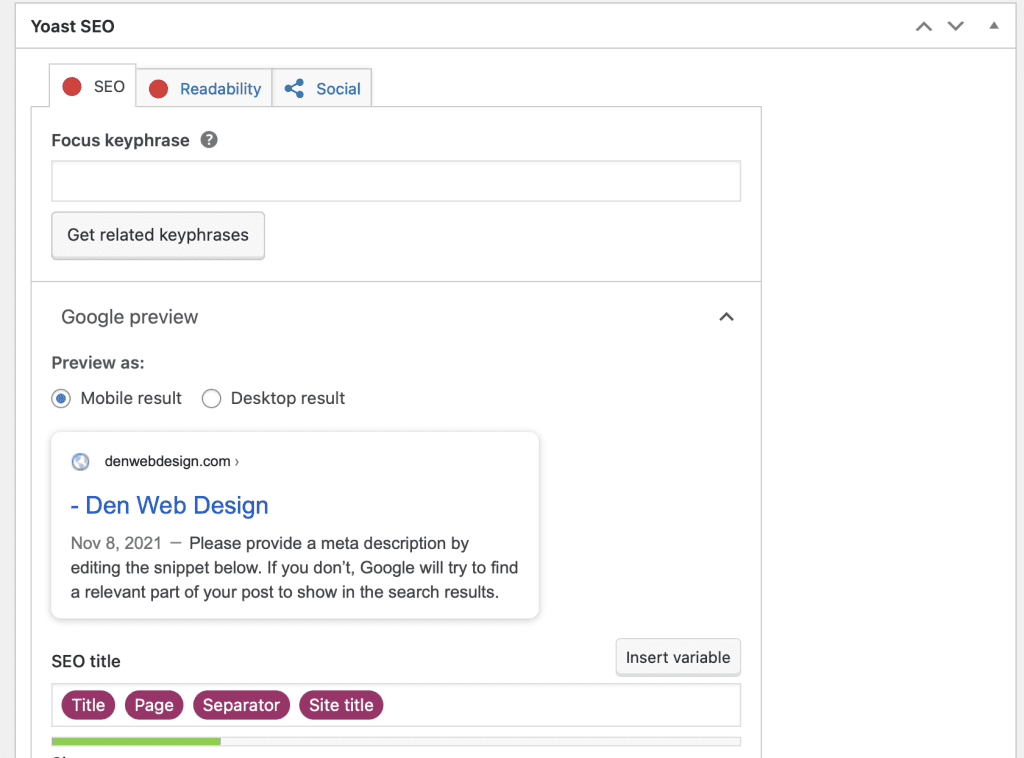 Yoast SEO plugin